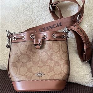 Coach Tan and Brown Crossbody Bag